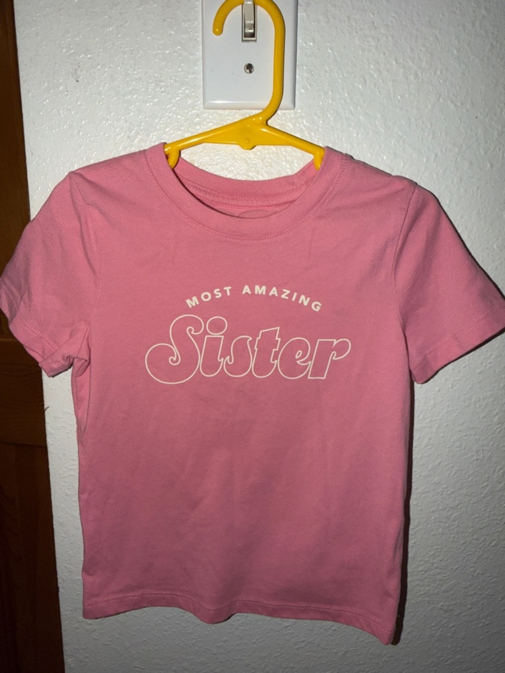 Cat & Jack Pink "Sister" Graphic Short Sleeve Tee